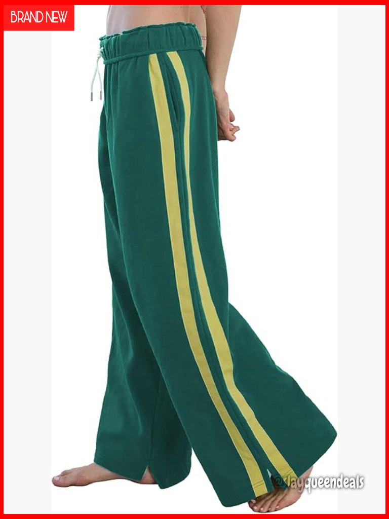 High Waisted Wide Leg Fleece Jogger Sweatpants With Pockets